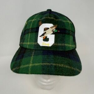 Grizzly Griptape Green Flannel Plaid Hat Cap Adjustable Leather Strap Skateboard
